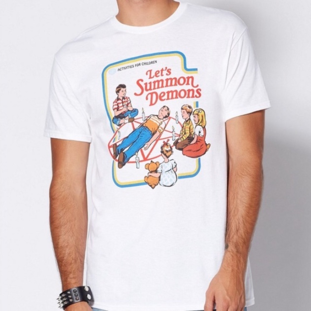 NWT Steven Rhodes Let’s Summon Demons White T-Shirt